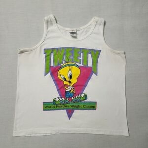 Vintage 1998 Looney Tunes Tweety World Feather Weight Champ Tank Top